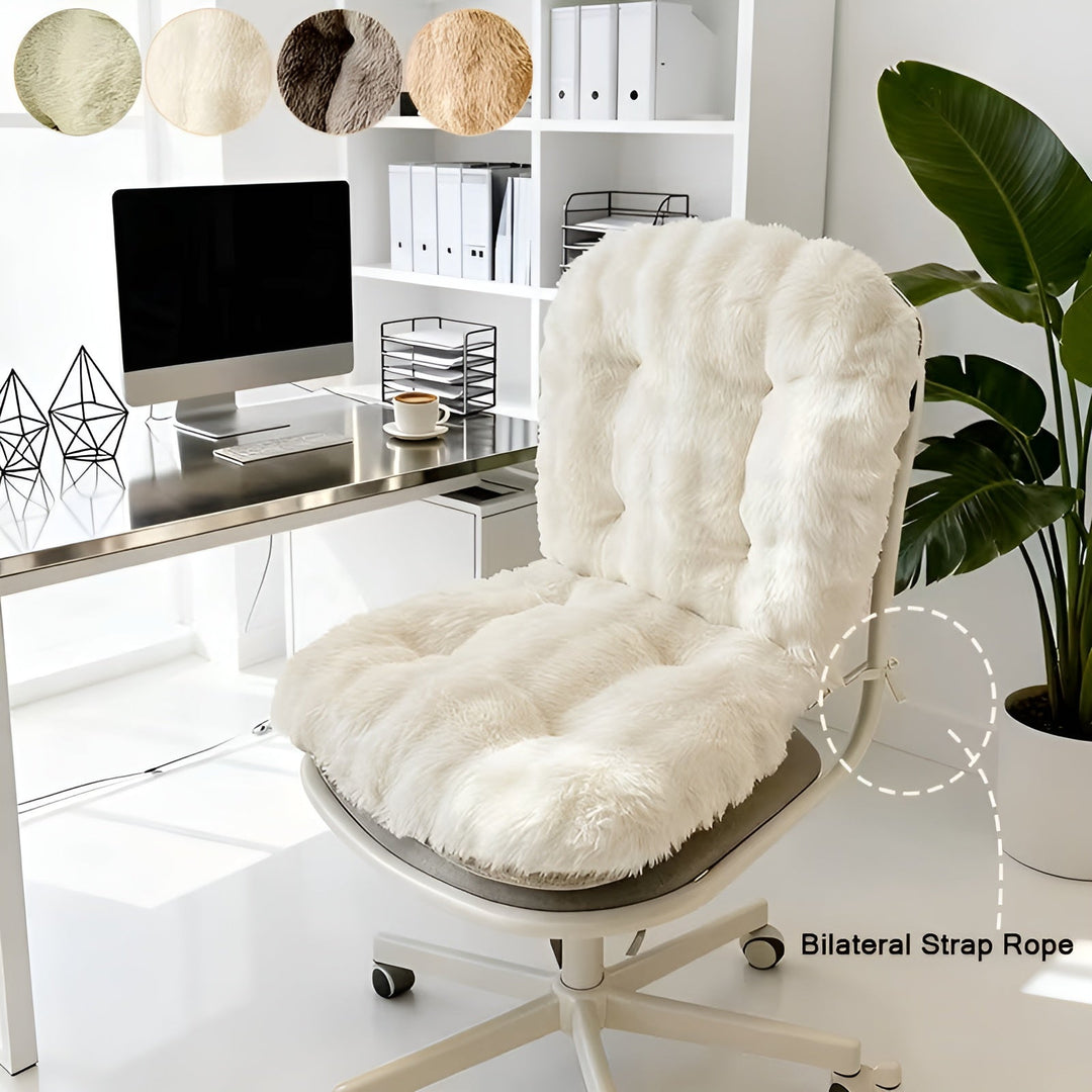 Myk sittepute laget av faux fur – Ekstra tykk & kosete | Perfekt for stol og sofa | Skanto