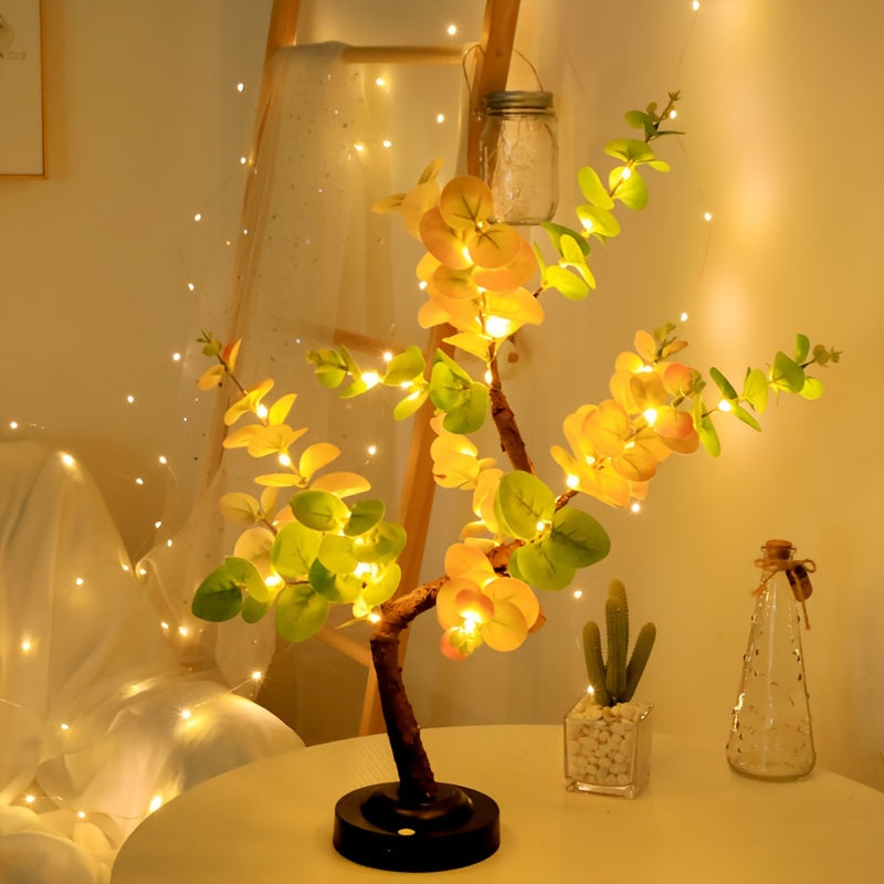 EucalyptusGlow Tre - LED Bonsai Lampe med Oppladbar Drive Skanto