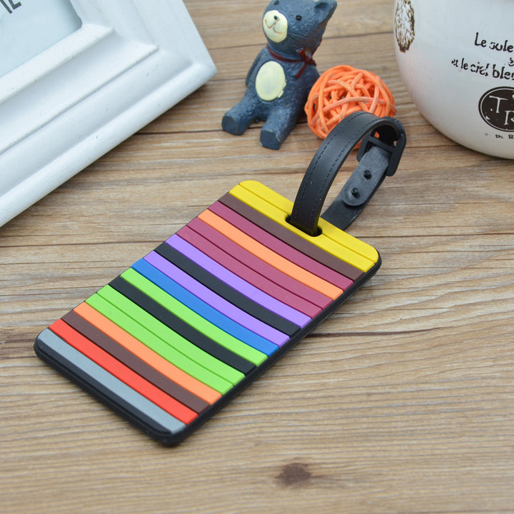 Unisex Colorful Geometric Pattern Luggage Tag Skanto