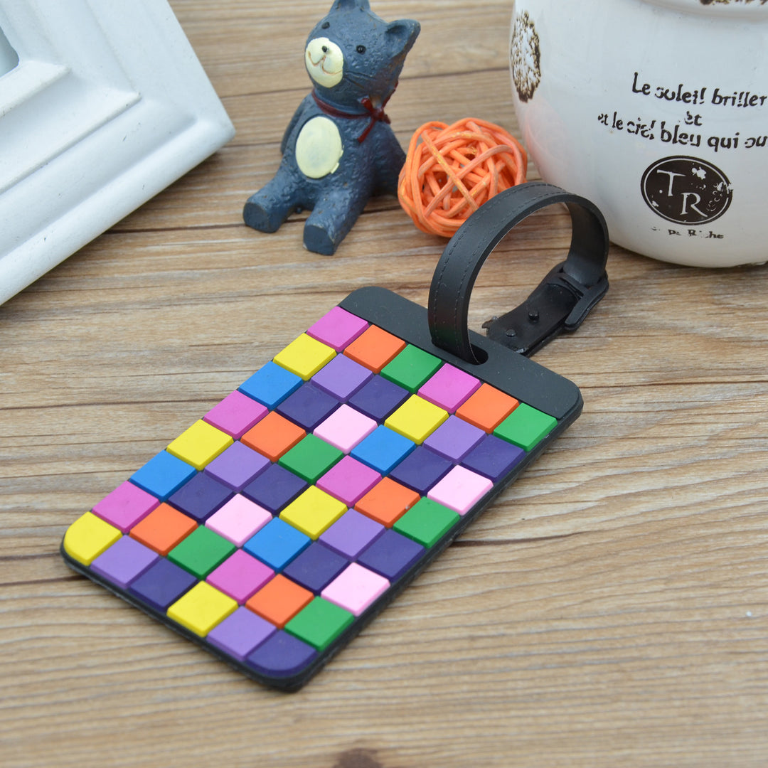 Unisex Colorful Geometric Pattern Luggage Tag Skanto