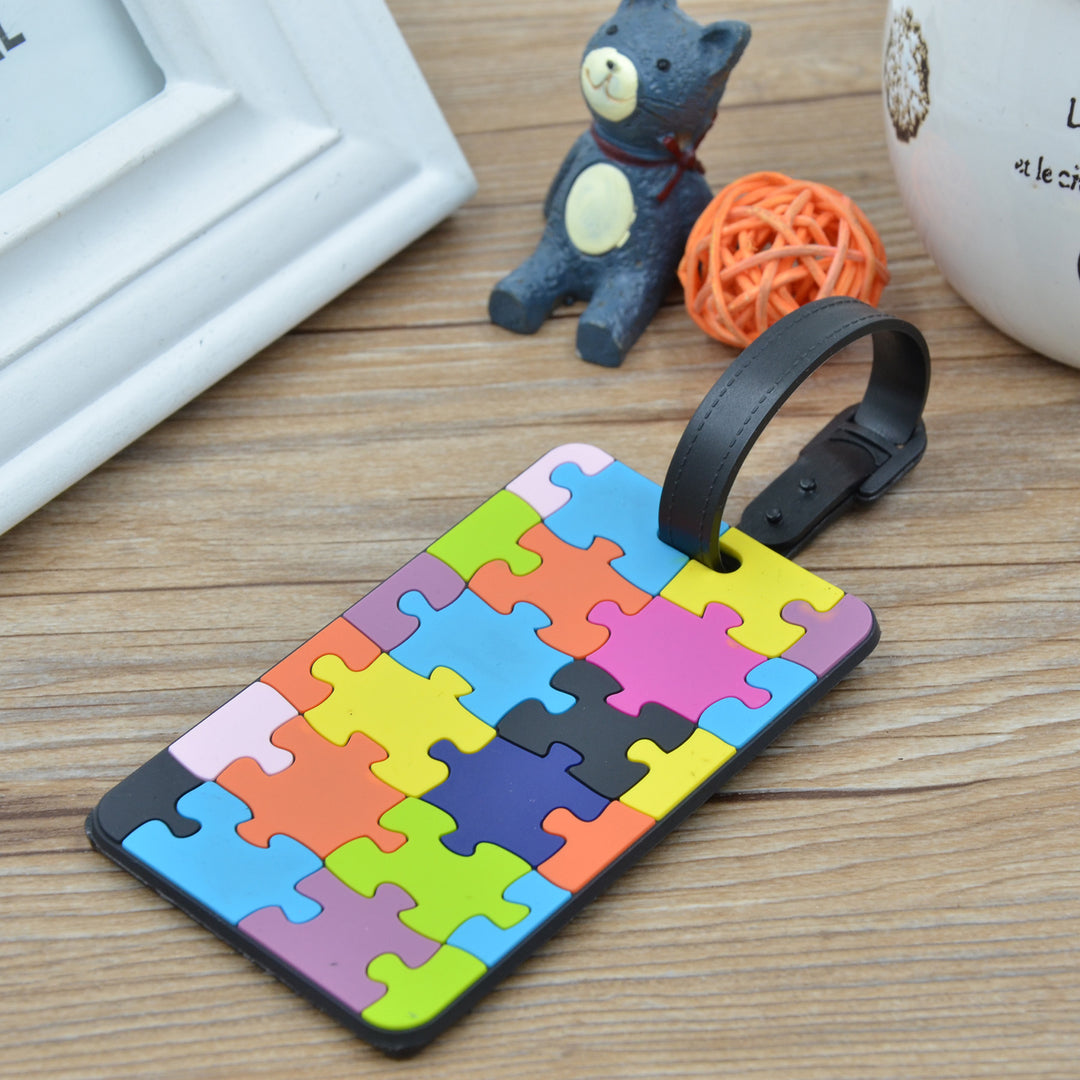 Unisex Colorful Geometric Pattern Luggage Tag Skanto
