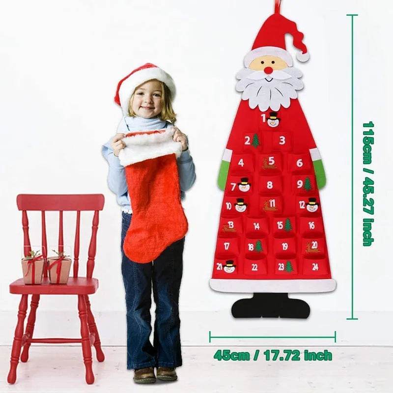 Skanto | Advent Kalender Stoff Jule Hängende Pendant Julenissens Filtnisser DIY Advent Kalender Jule Dekorasjon Jul