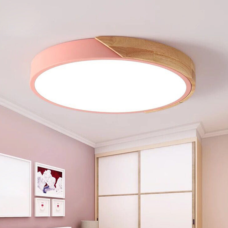 Moderne LED-taklampe for soverommet – Energisparende innbygningslampe i akryl og metall, forskjellige farger