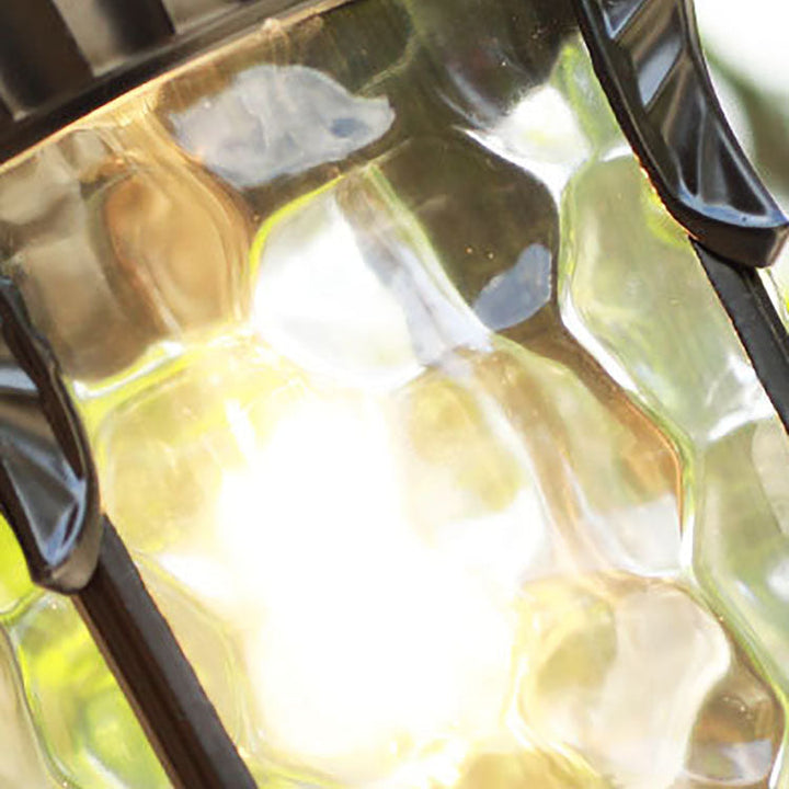 Tradisjonell europeisk sylinderlanterne aluminium glass 1-lys utendørs veggmontert lampe for utendørs patio | Skanto