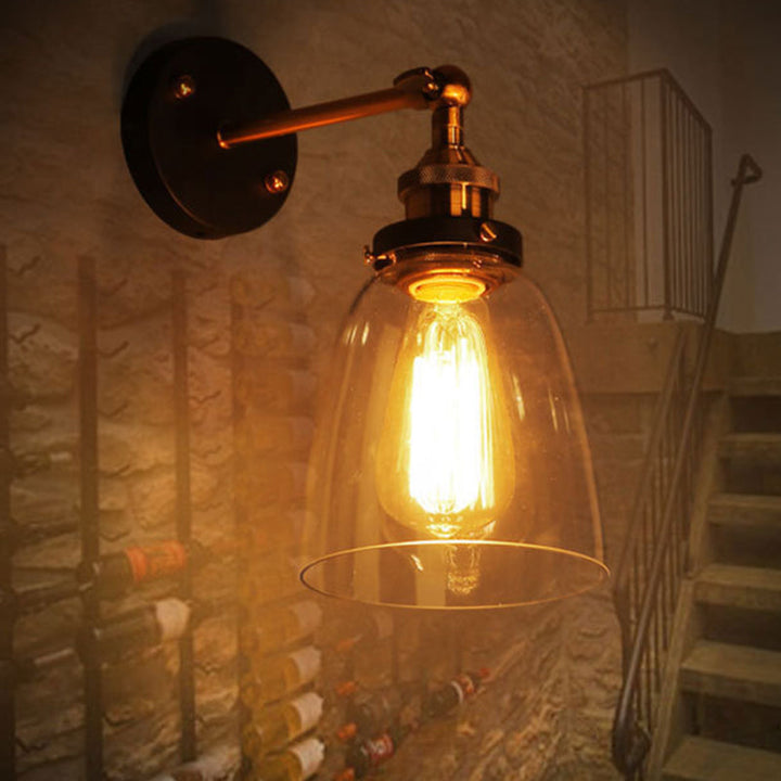 Oval Vanity Vegglamper Retro Industriell Stil Glass Enkelt Vanity Lys | Skanto
