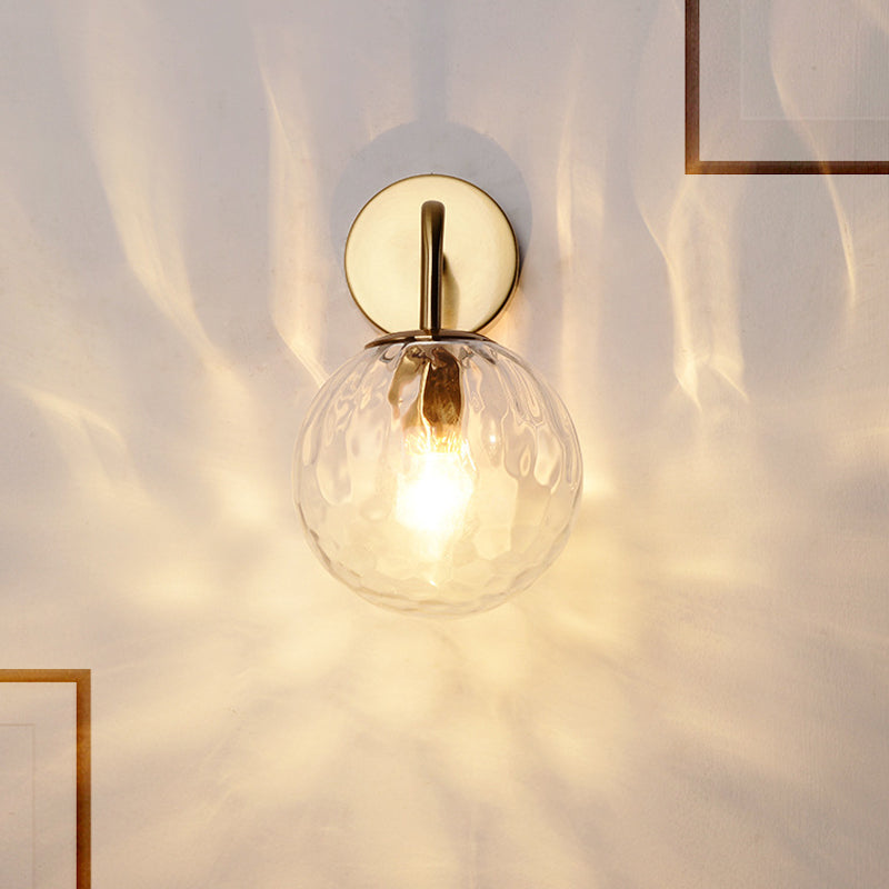 Skanto | Vegglampe Moderne Glasskuppel Brass Finish