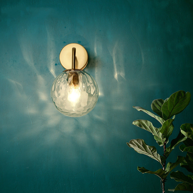 Skanto | Vegglampe Moderne Glasskuppel Brass Finish