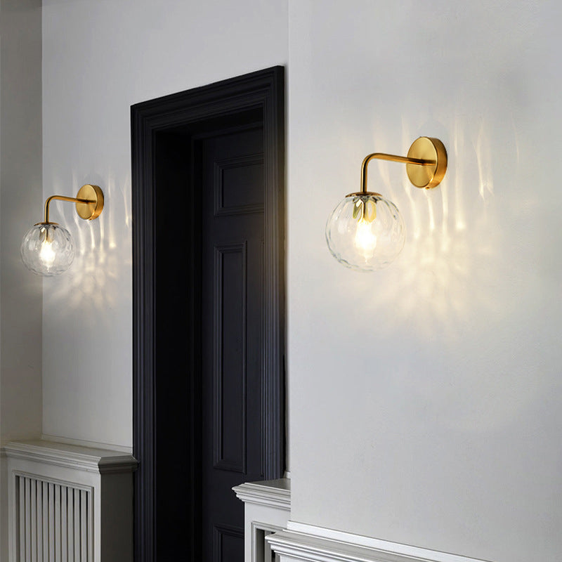 Skanto | Vegglampe Moderne Glasskuppel Brass Finish