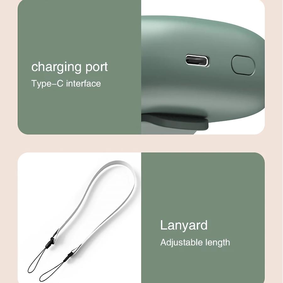 Bærbar USB-oppladbar hengende hals mini-vifte | Skanto