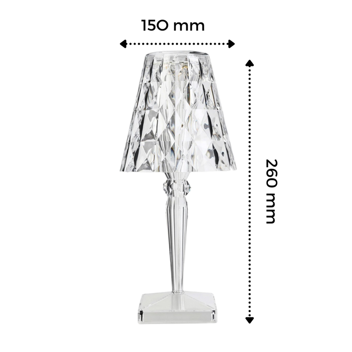 Skrivebordslampe i akrylkrystall