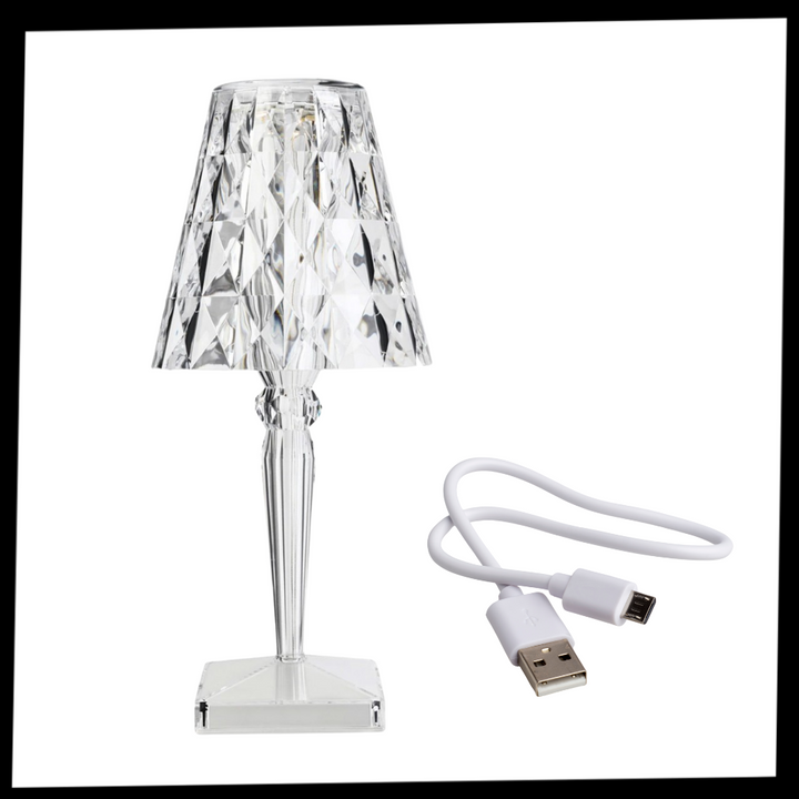 Skrivebordslampe i akrylkrystall