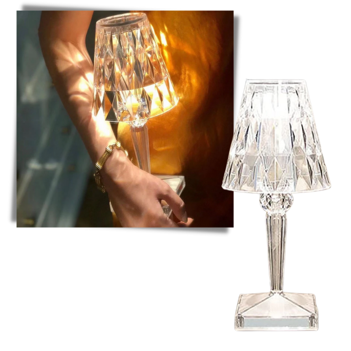 Skrivebordslampe i akrylkrystall