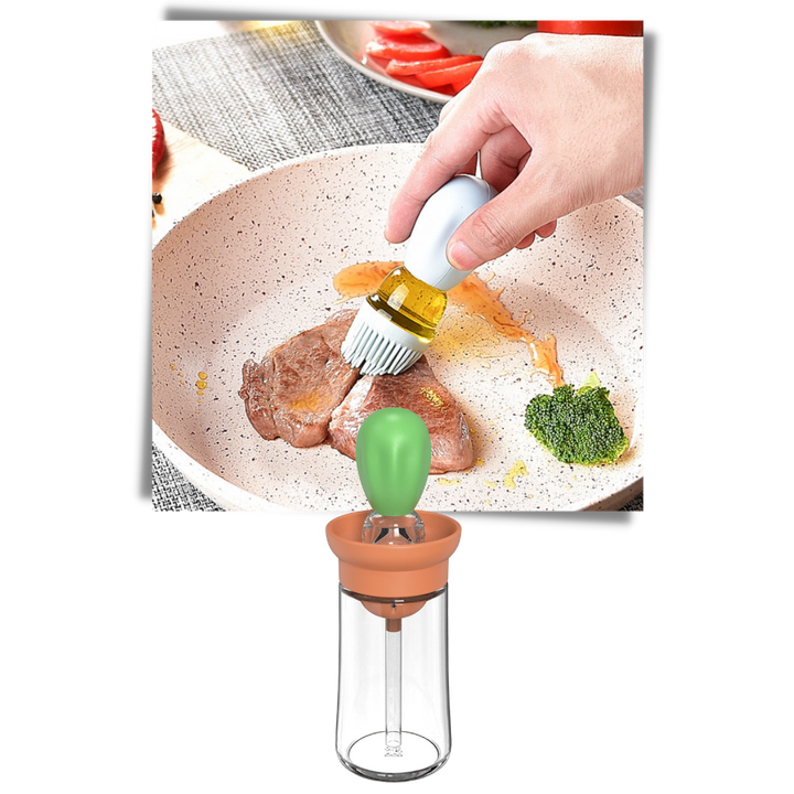 Oljeglassflaske med børste