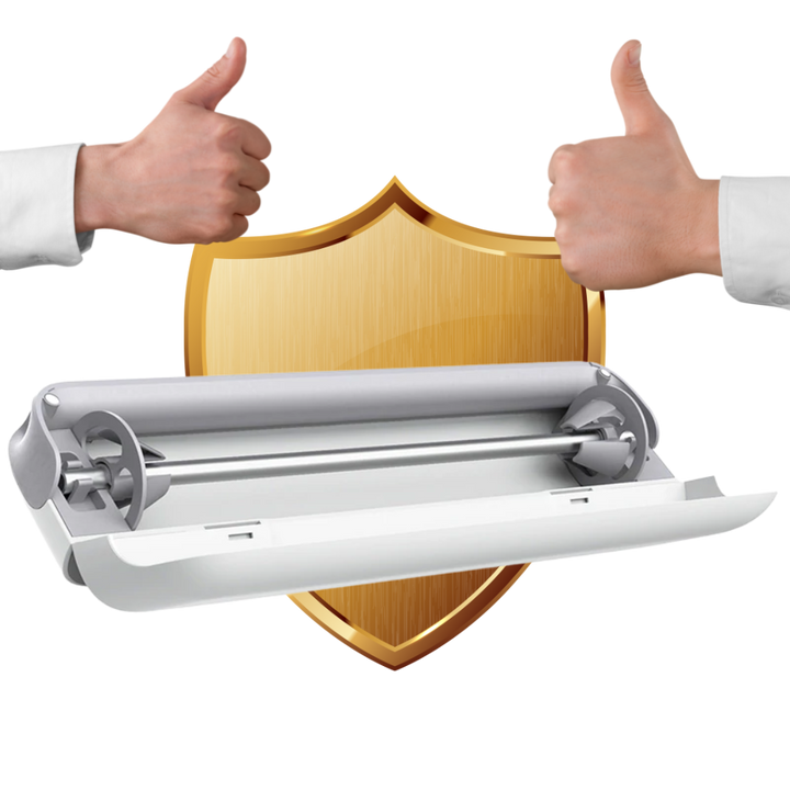 Dispenser og kutter for plastfolie