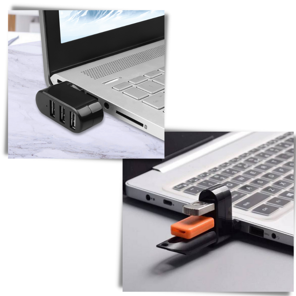 Roterende USB-adapter med flere porter