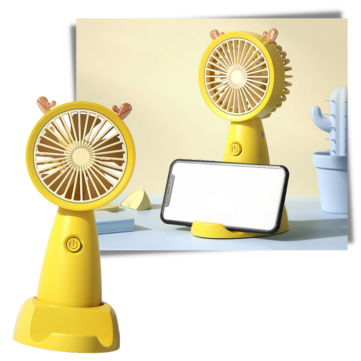 Mini USB-vifte med telefonholder
