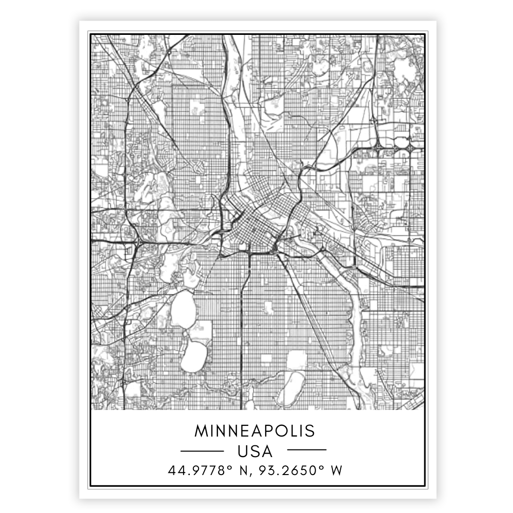 Bykart over Minneapolis – Lerretsbilde