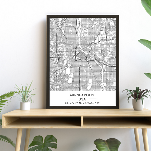 Bykart over Minneapolis – Lerretsbilde
