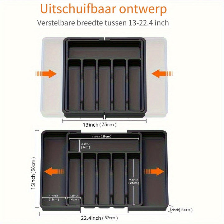 Utvidbar bestikkholder 33–57 cm | Skanto