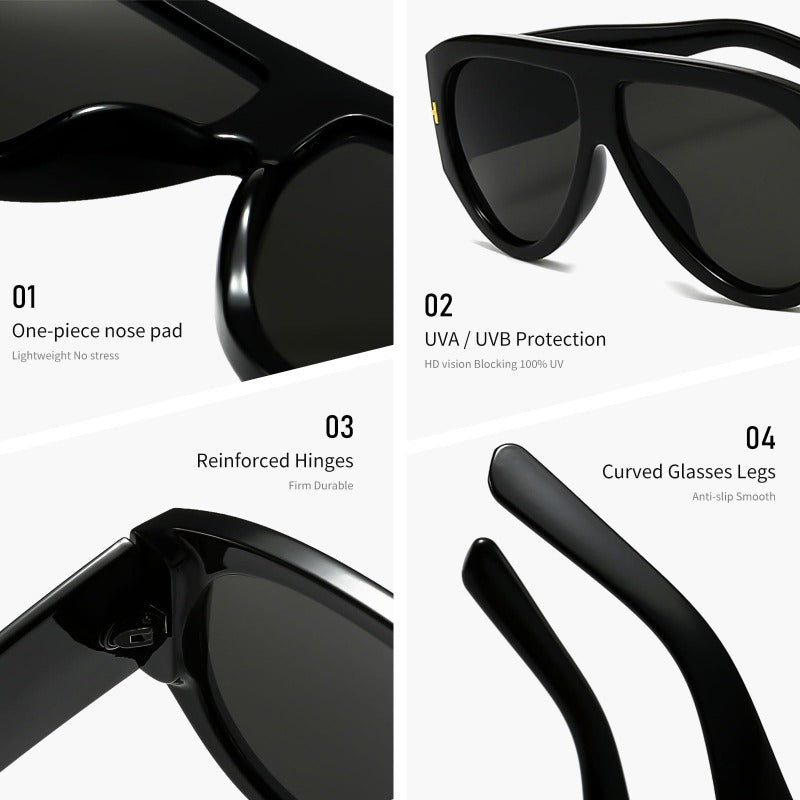 Oversized UV400 Aviator Solbriller Skanto