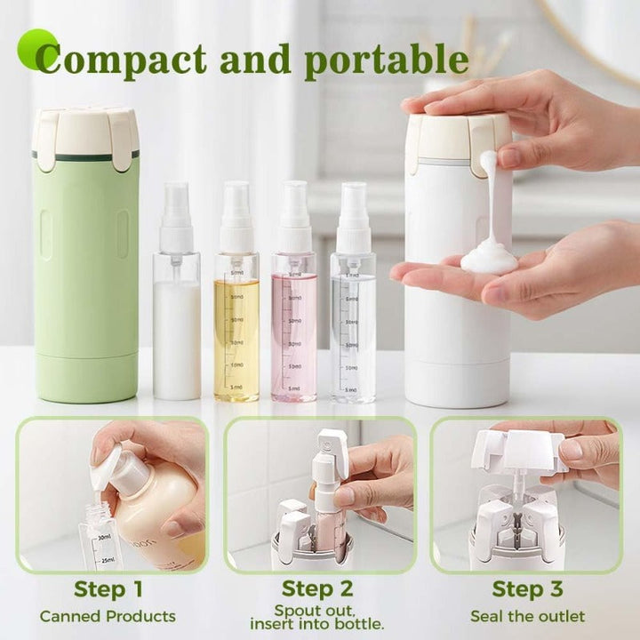 4-i-1 Reise Toalettartikler Dispenser Skanto