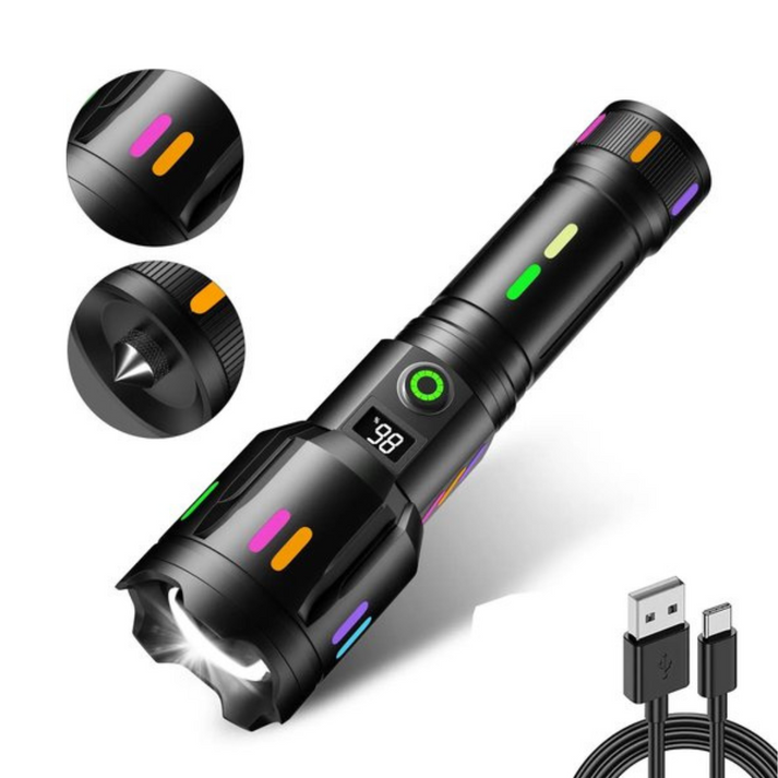 Skanto | Militært LED-lommelykt – Oppladbar – 9000 Lumen
