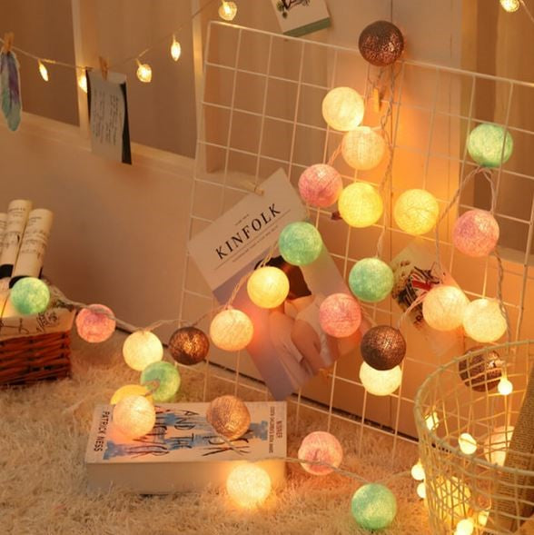 Gledelig Bomull Lys Ball Girlander - LumiBall | Skanto