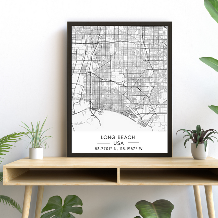 Long Beach bykart - Lerret Veggkunst Maleri