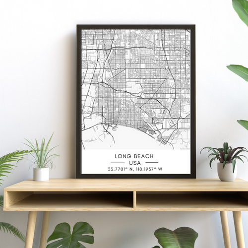 Long Beach bykart - Lerret Veggkunst Maleri