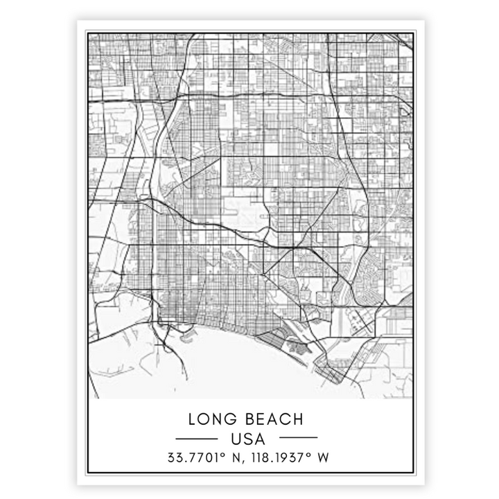 Long Beach bykart - Lerret Veggkunst Maleri