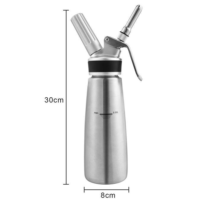 Sahne dispenser rustfritt stål med 3 dyser 500ml | Skanto