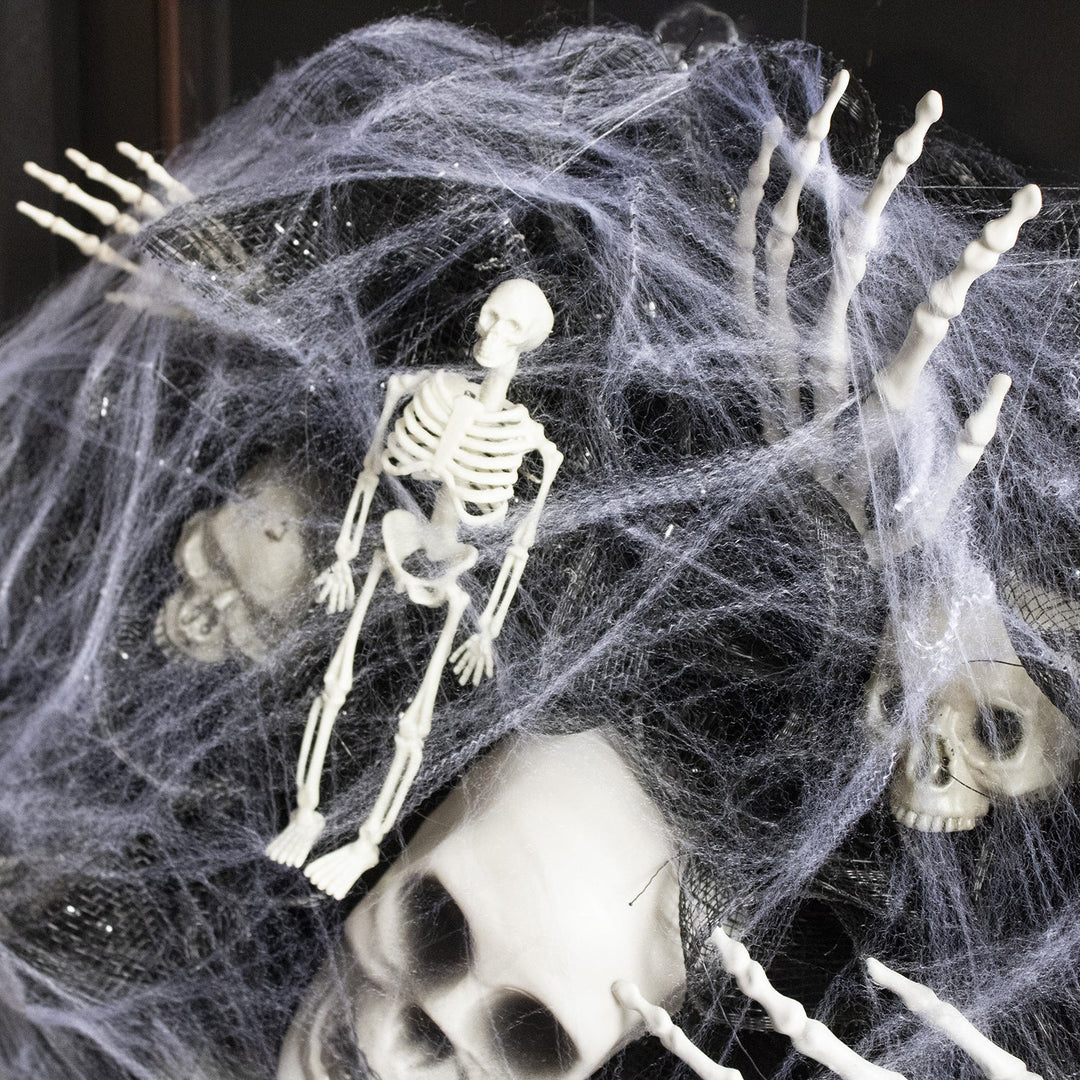 Skanto | Halloween Krans – Mesh Hodeskalle Girlander for Dør- og Veggdekorasjon