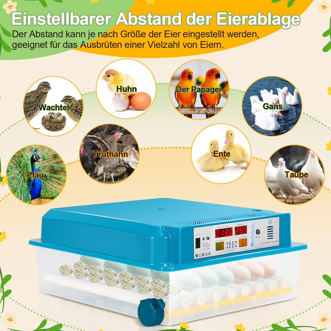 Brutautomat Helautomatiske Inkubator for Kyllinger 64 Egg | Skanto