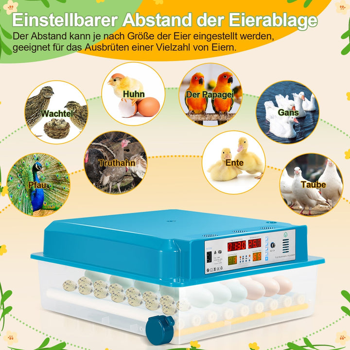Brutautomat Helautomatiske Inkubator for Kyllinger 64 Egg | Skanto