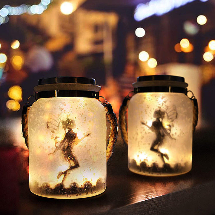 Solar Creative Fairy Frosted Glass Jar LED Utendørs Lys | Skanto