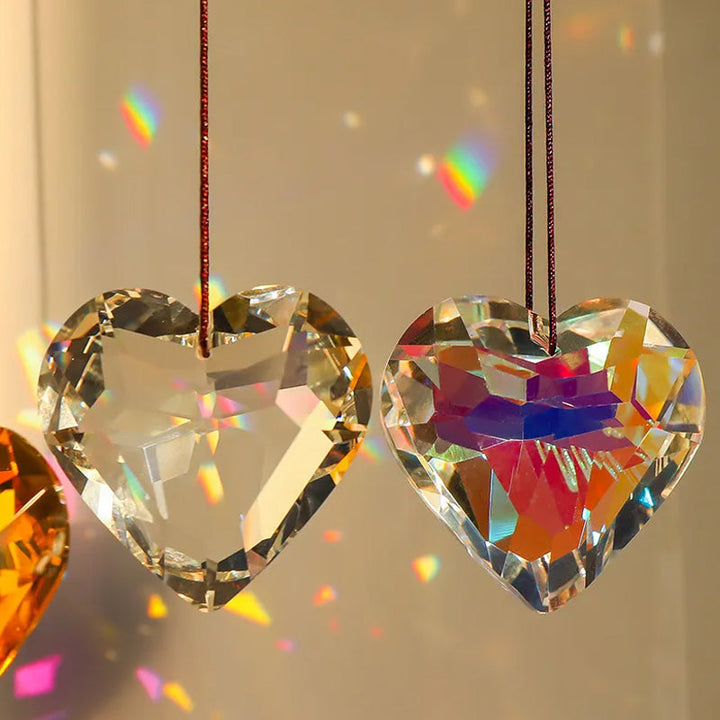 Hengende Hjerte Suncatcher Prisme Håndverk | Skanto