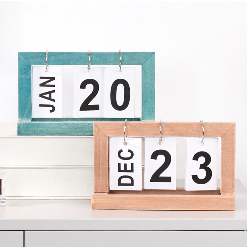 Dutch Teak Wood Skrivebordskalender | Skanto