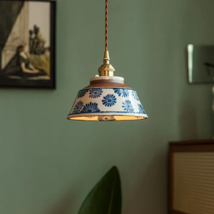 Skanto | Retro japansk pendellampe laget av keramikk