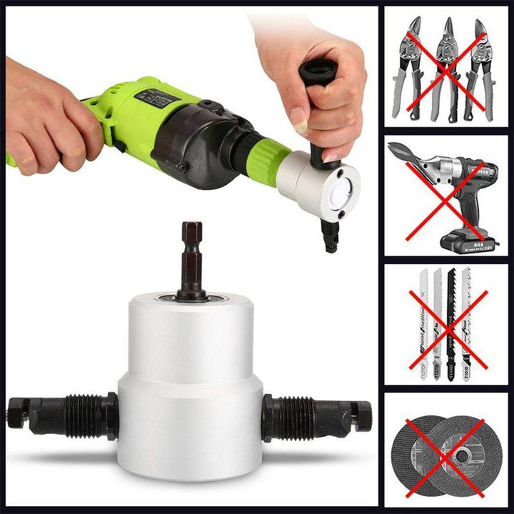 Skanto | Nibbler Cutter Drill Attachment Dobbel Hode Metallplate