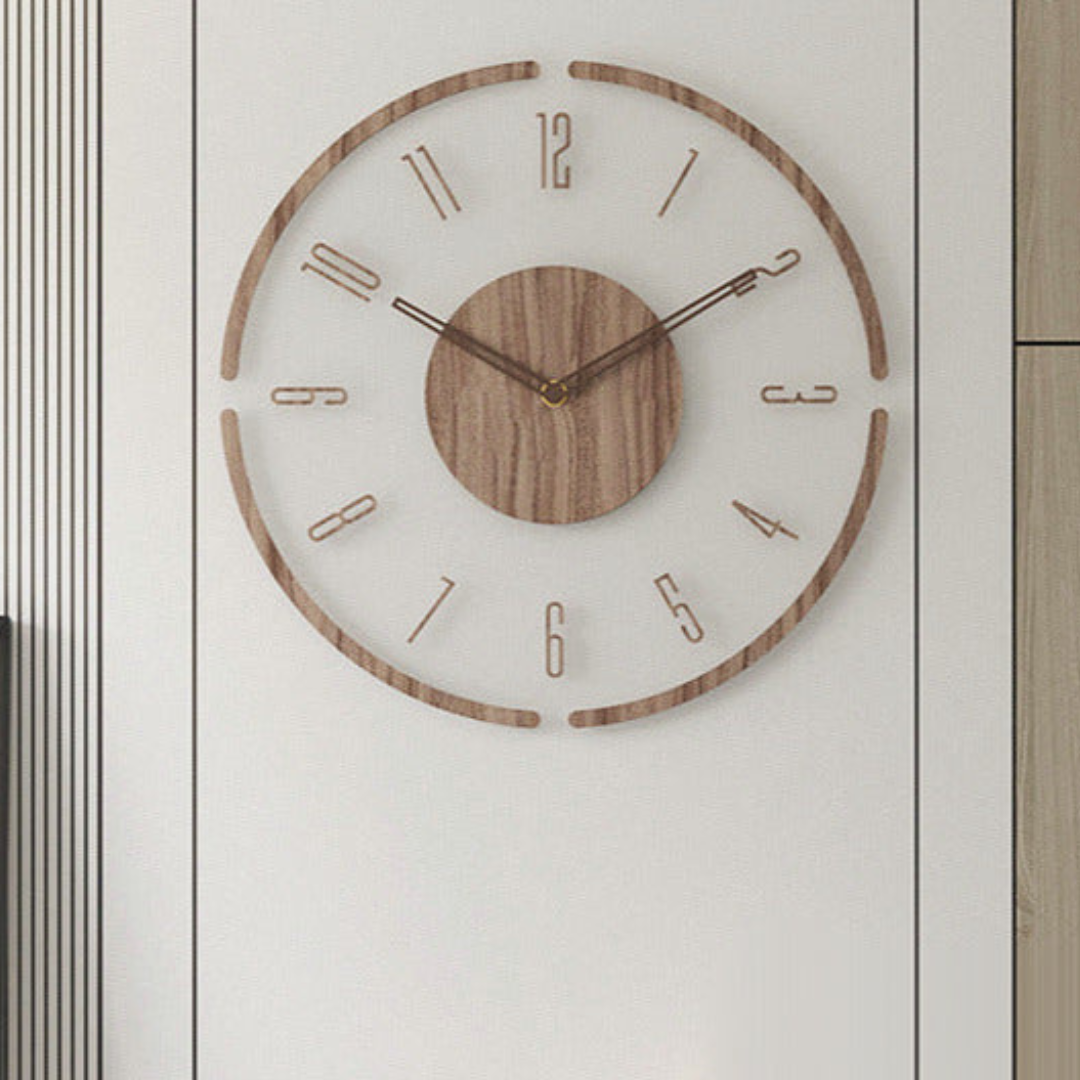 35cm Nordisk Minimalistisk Veggklokke laget av massivt tre | Skanto