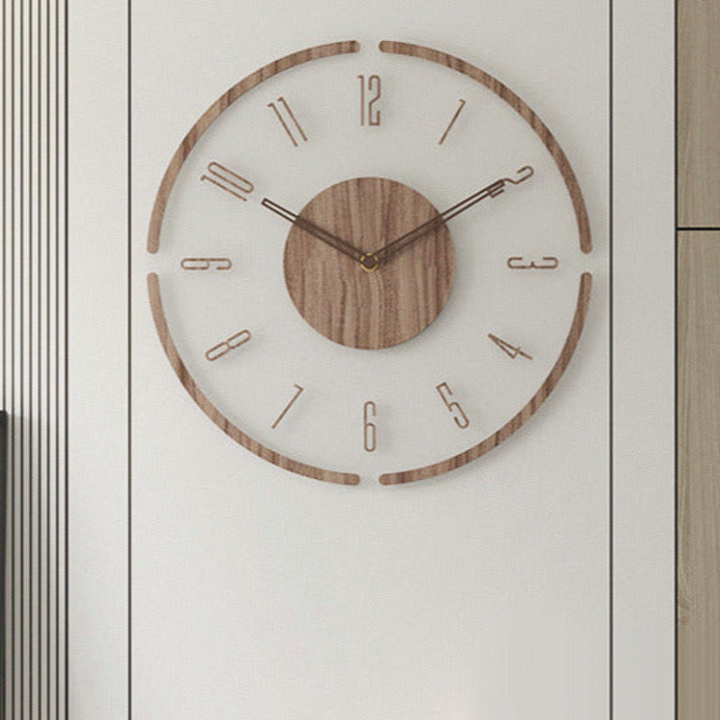 35cm Nordisk Minimalistisk Veggklokke laget av massivt tre | Skanto