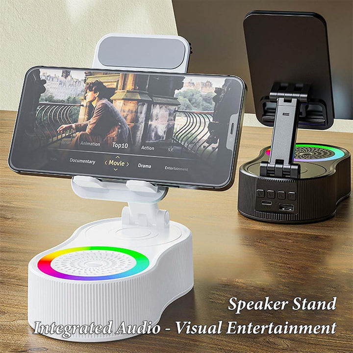 Skanto | 360° Justerbar Telefonsupport med Innebygd Bluetooth Høyttaler
