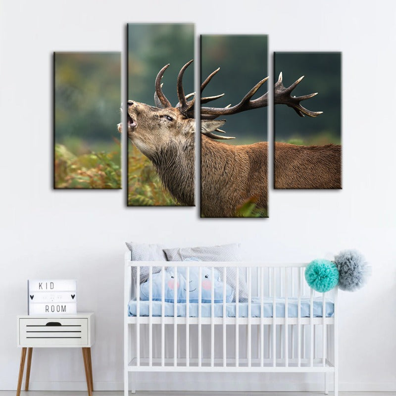 4 Delt Bleating Elk - Lerret Veggkunst Maleri | Skanto