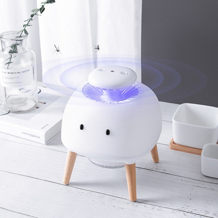 Skanto | Elektronisk Innendørs Fysisk Myggdreper med 360¬∞ Ring Lys, Intelligent Lysfølsomt System, Skrivebordlampe Modus og Lavt Støy, for Hjem, Kjøkken, Soverom & Kontor