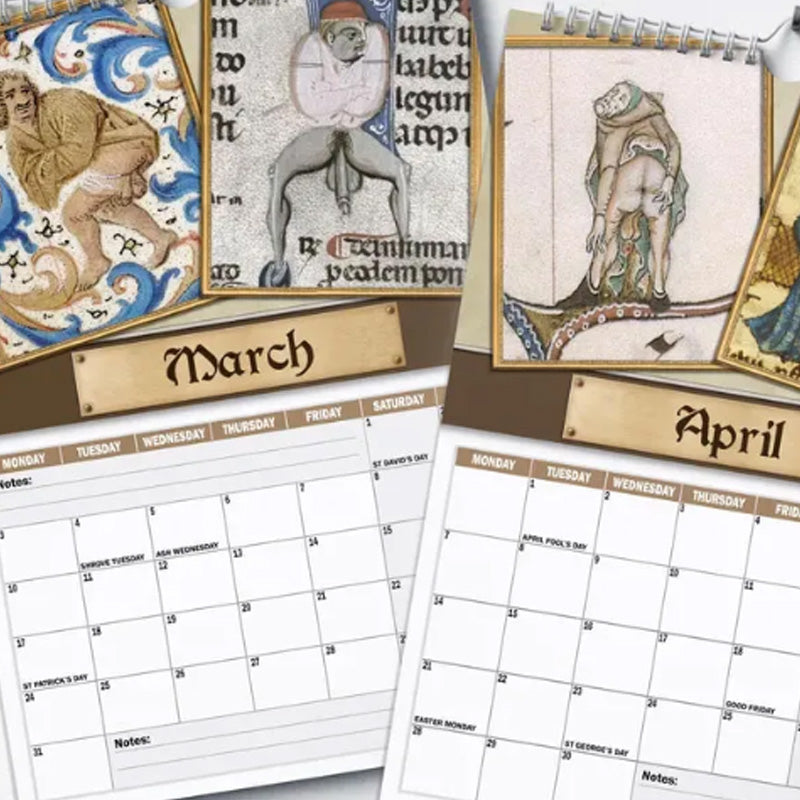 Skanto | Morsom Middelaldersk Veggkalender 2025 – Humor & Kunst