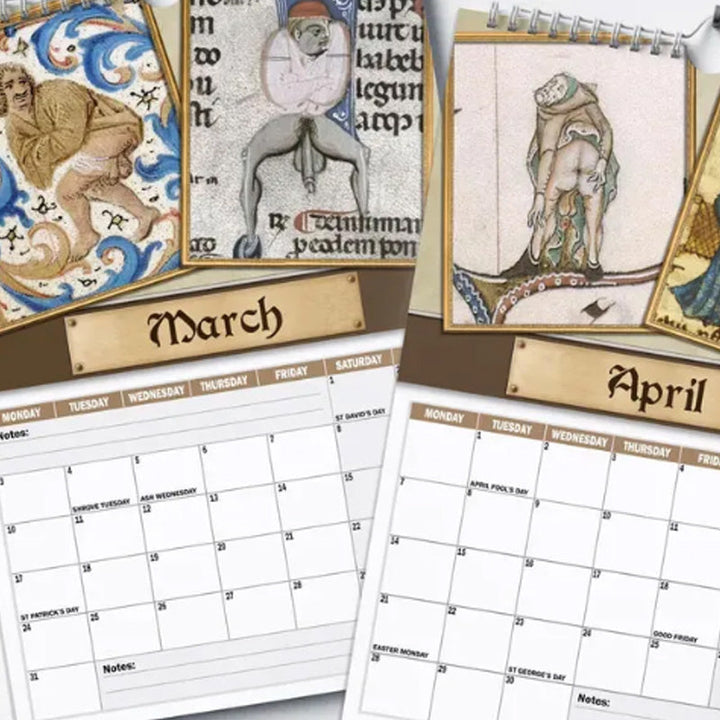 Skanto | Morsom Middelaldersk Veggkalender 2025 – Humor & Kunst