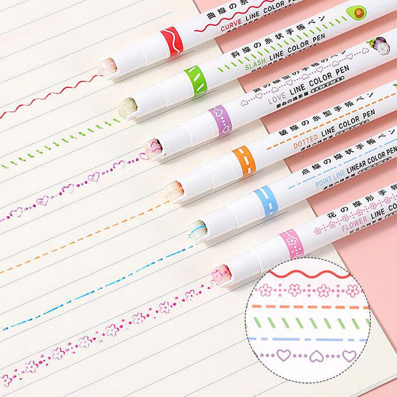 Skanto | BESTE GAVER TIL BARN - Dual Tip Markers med 6 forskjellige kurveformer fine spisser