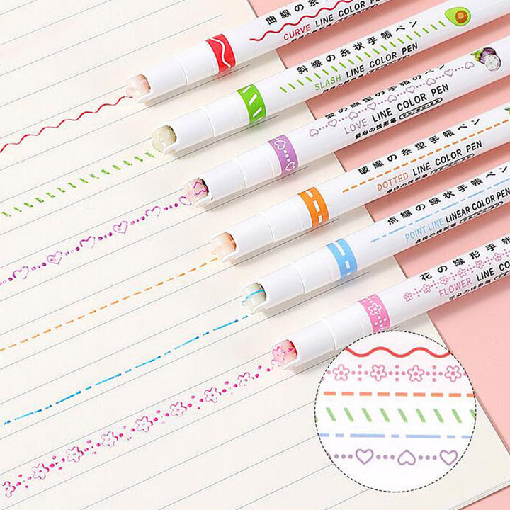 Skanto | BESTE GAVER TIL BARN - Dual Tip Markers med 6 forskjellige kurveformer fine spisser