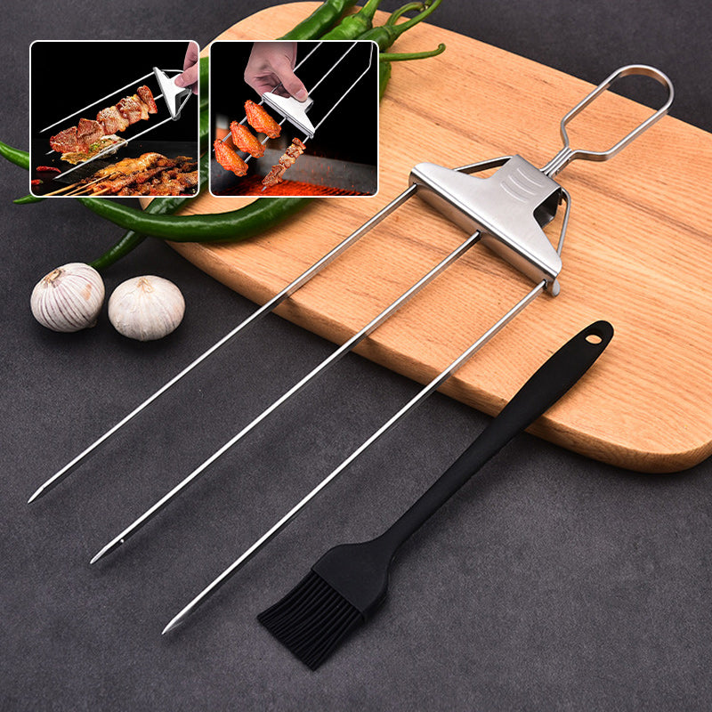 3 Way Grillspyd, Rustfritt Stål Spyd for BBQ | Skanto
