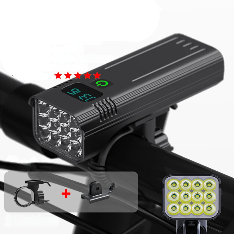 Skanto | 5000 lumen USB oppladbart sykkellys med fester